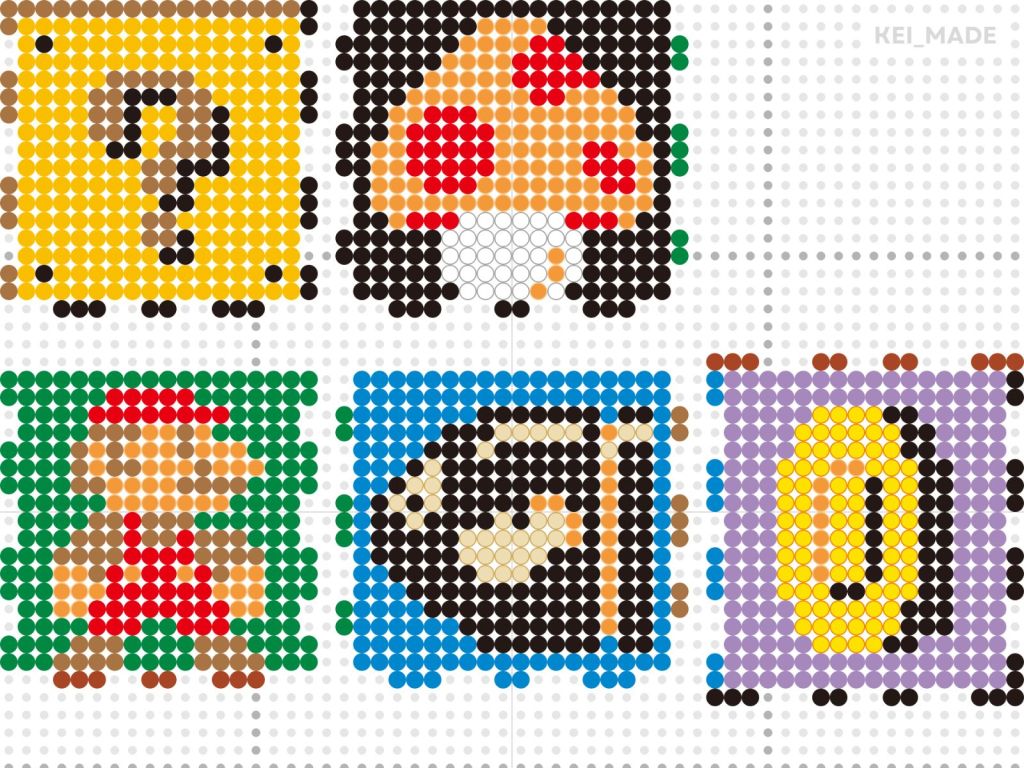 3D Mario Box Free Perler Bead Pattern