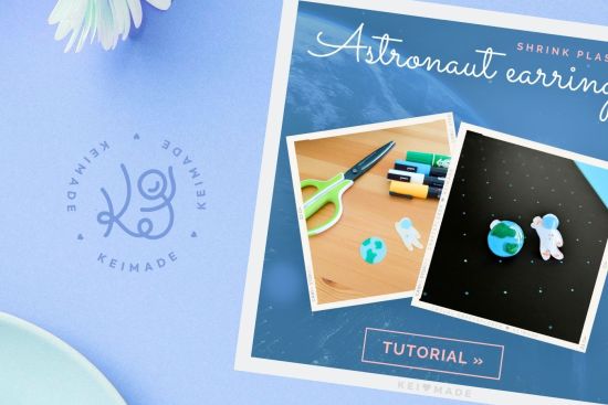 How to make astronaut earrings with shrink plastic tutorial