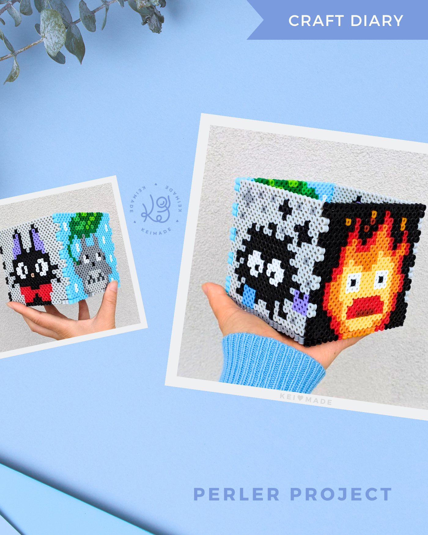 Ghibli & Totoro Perler Box Pattern