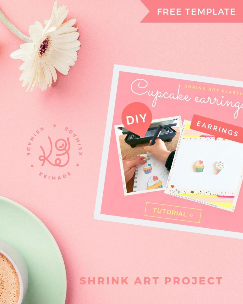 How to make Cupcake & Ice-Cream Earrings with shrink art plastic