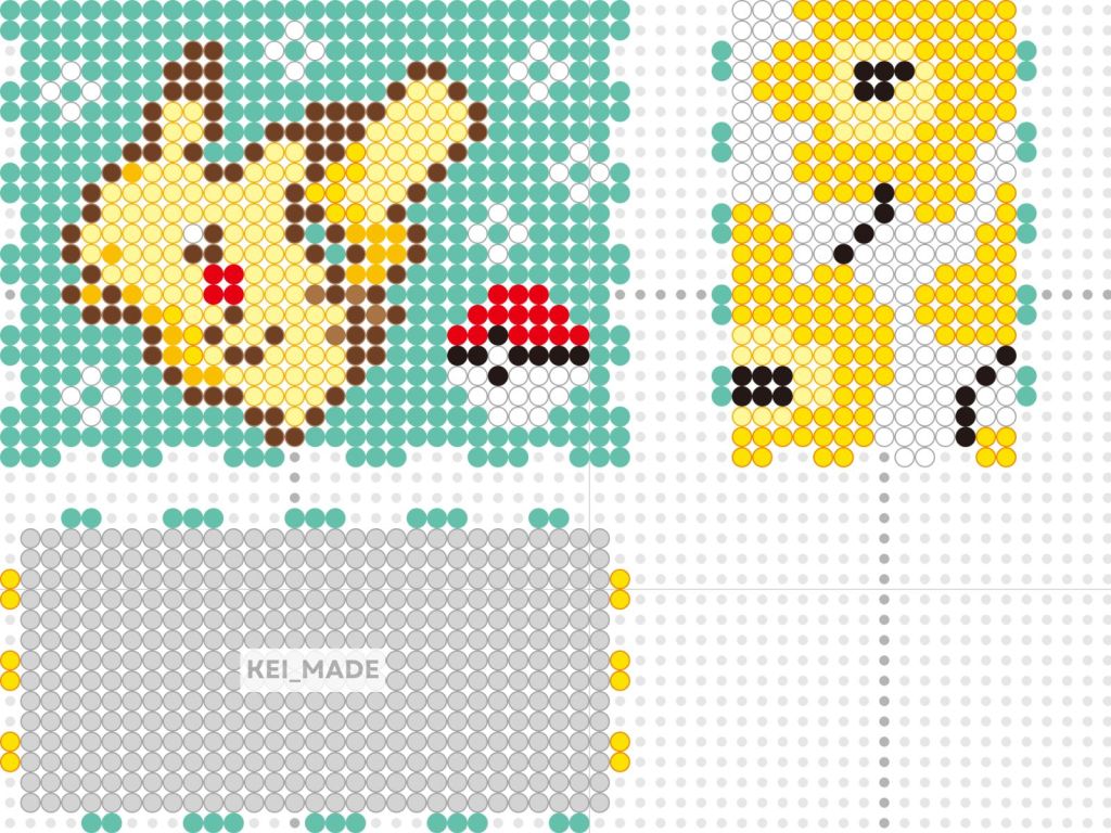Pikachu Box Perler Bead Pattern