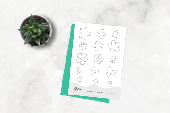 free sakura flower template for shrink art