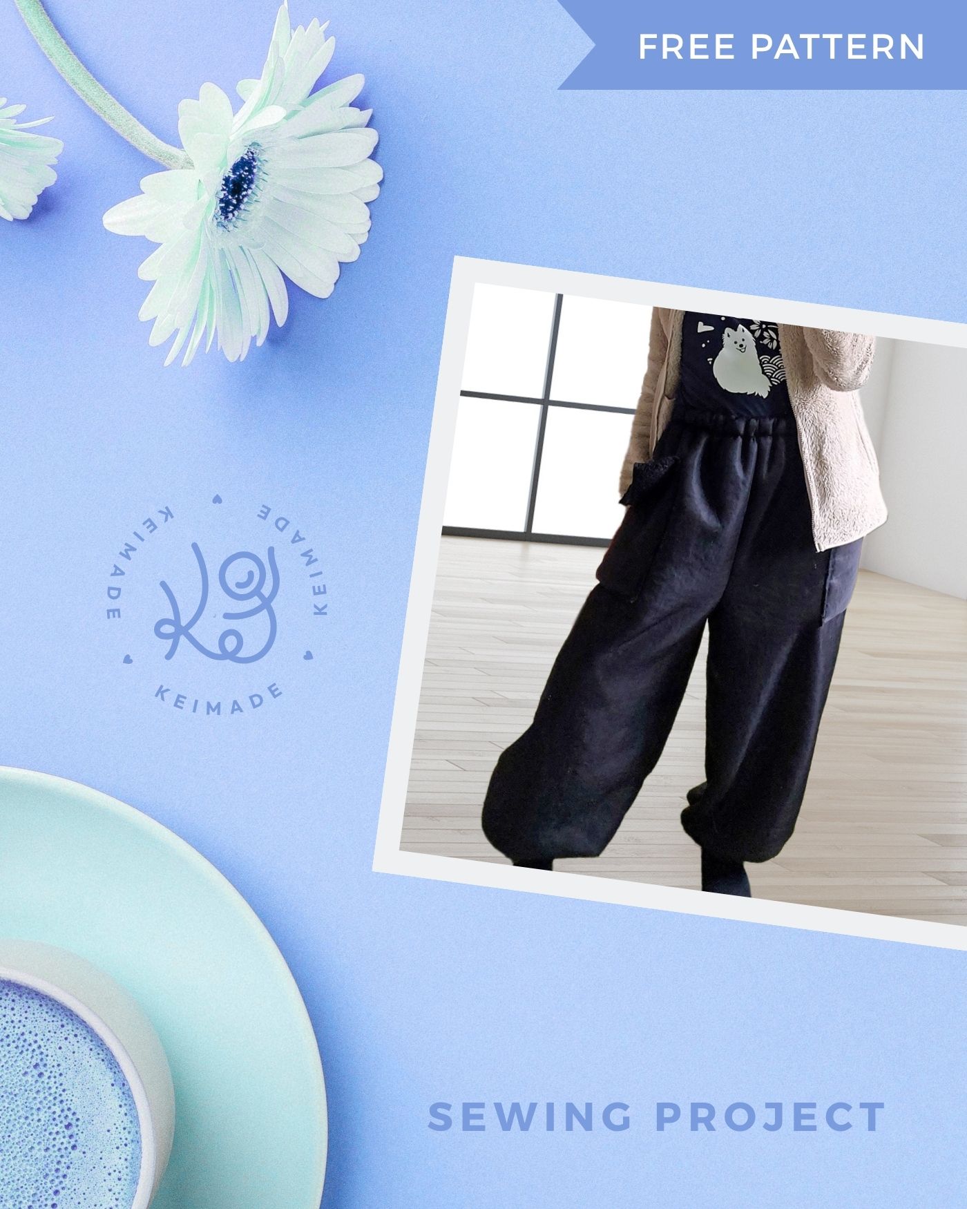 Sewing pattern for baggy sherpa pants