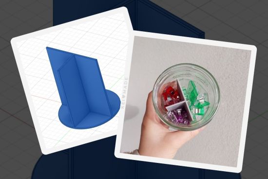 3D Printing a jar divider for sewing clips in Fusion3D