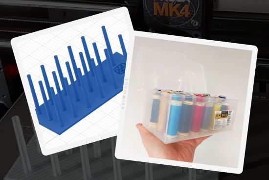 3D modelling and printing a sewing thread organiser