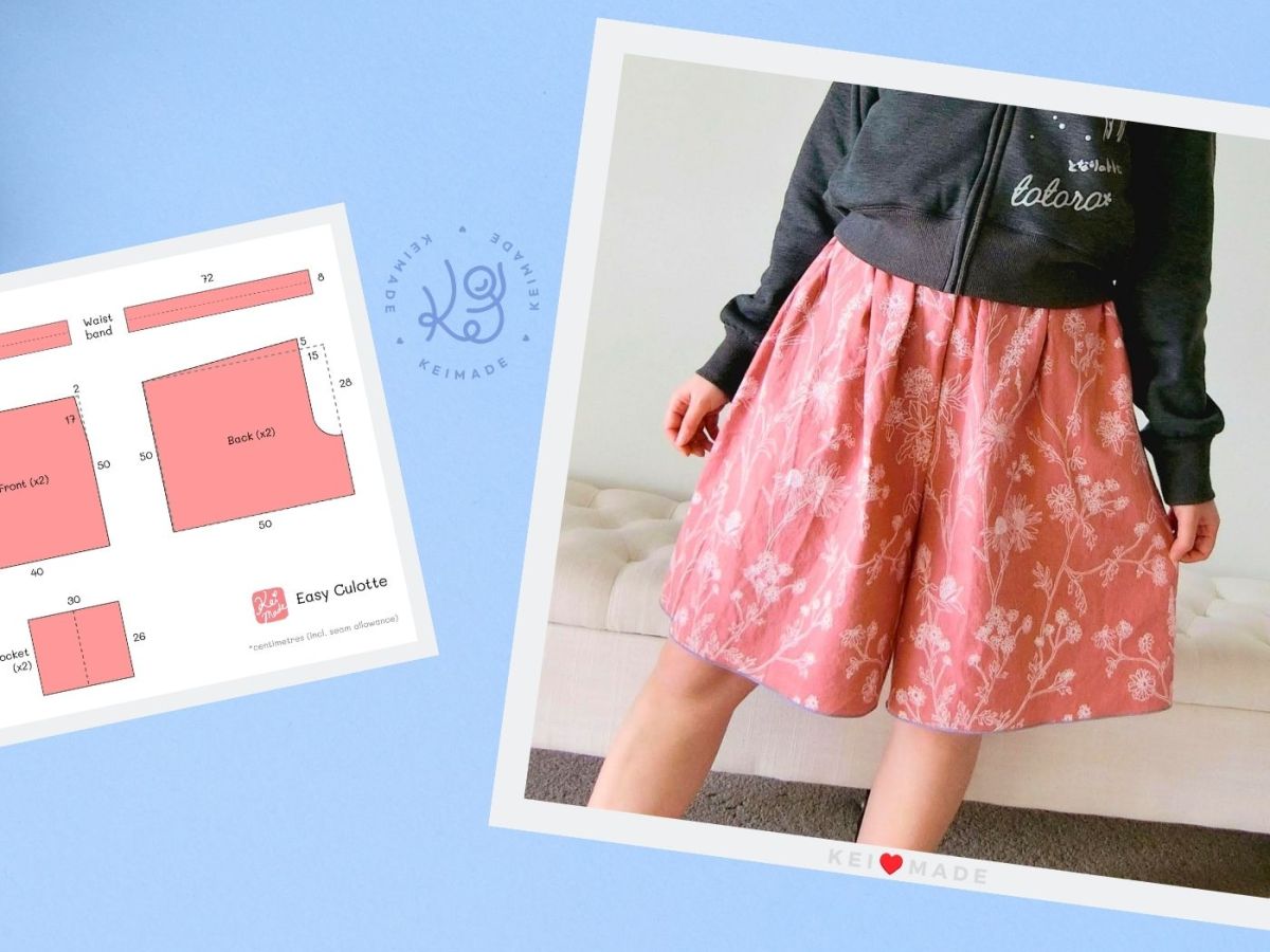 Easy Culotte Shorts (with pockets): Sewing pattern & tutorial