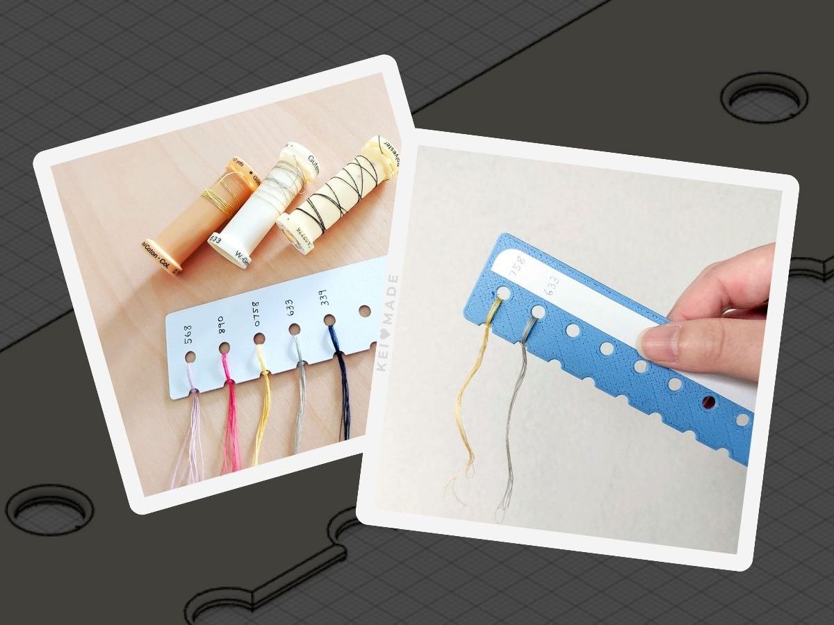 DIY Thread Sample Cards for storing left over threads (free SVG & 3MF)