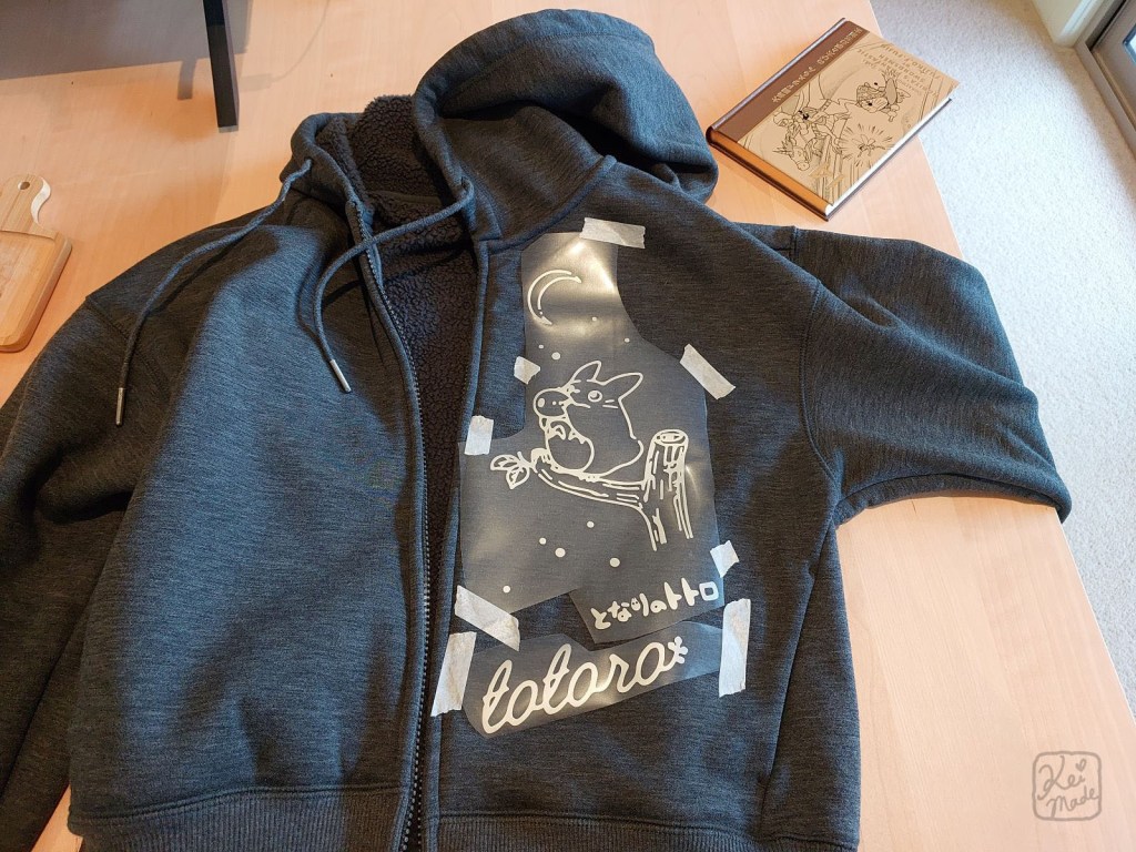 Getting ready to iron totoro htv on - Totoro hoodie design