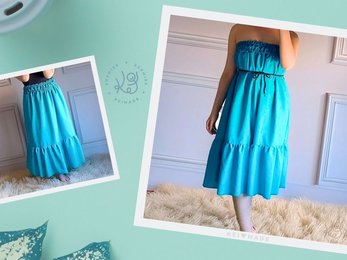 2-Way Ruffle Hem Skirt / Convertible Dress: Pattern & Making