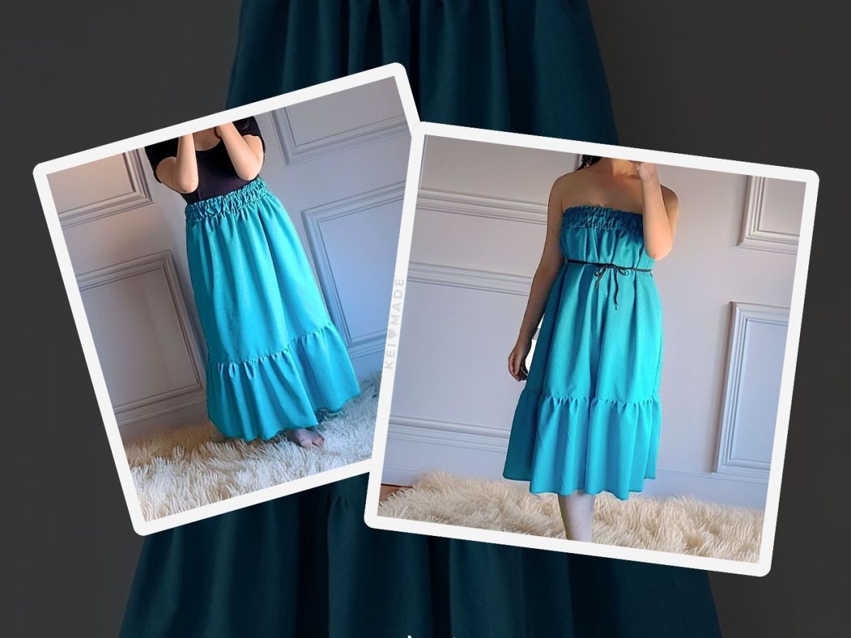 2-Way Ruffle Hem Skirt / Convertible Dress: Pattern & Making