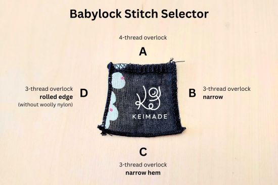 Babylock Stitch Selector - Rolled Edge vs Narrow Hem vs Overlock