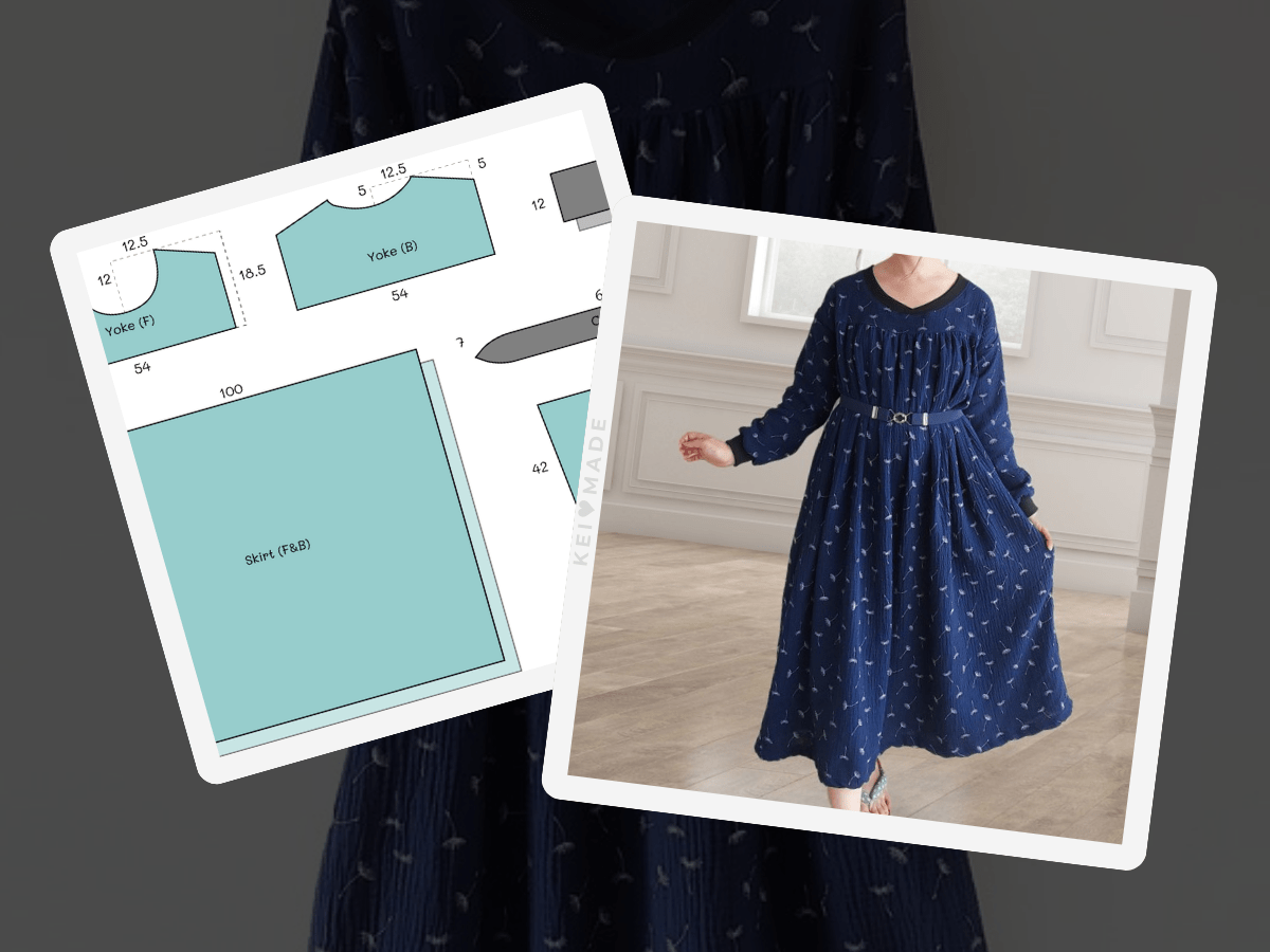How to sew a Gathered Yoke Dress v2 (free pattern)