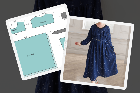 Gathered yoke dress pattern and how to sew