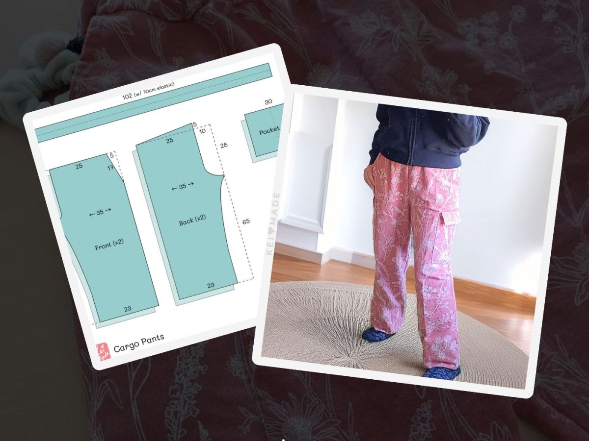 Sewing Easy Cargo Pants (from a flannelette bed sheet)