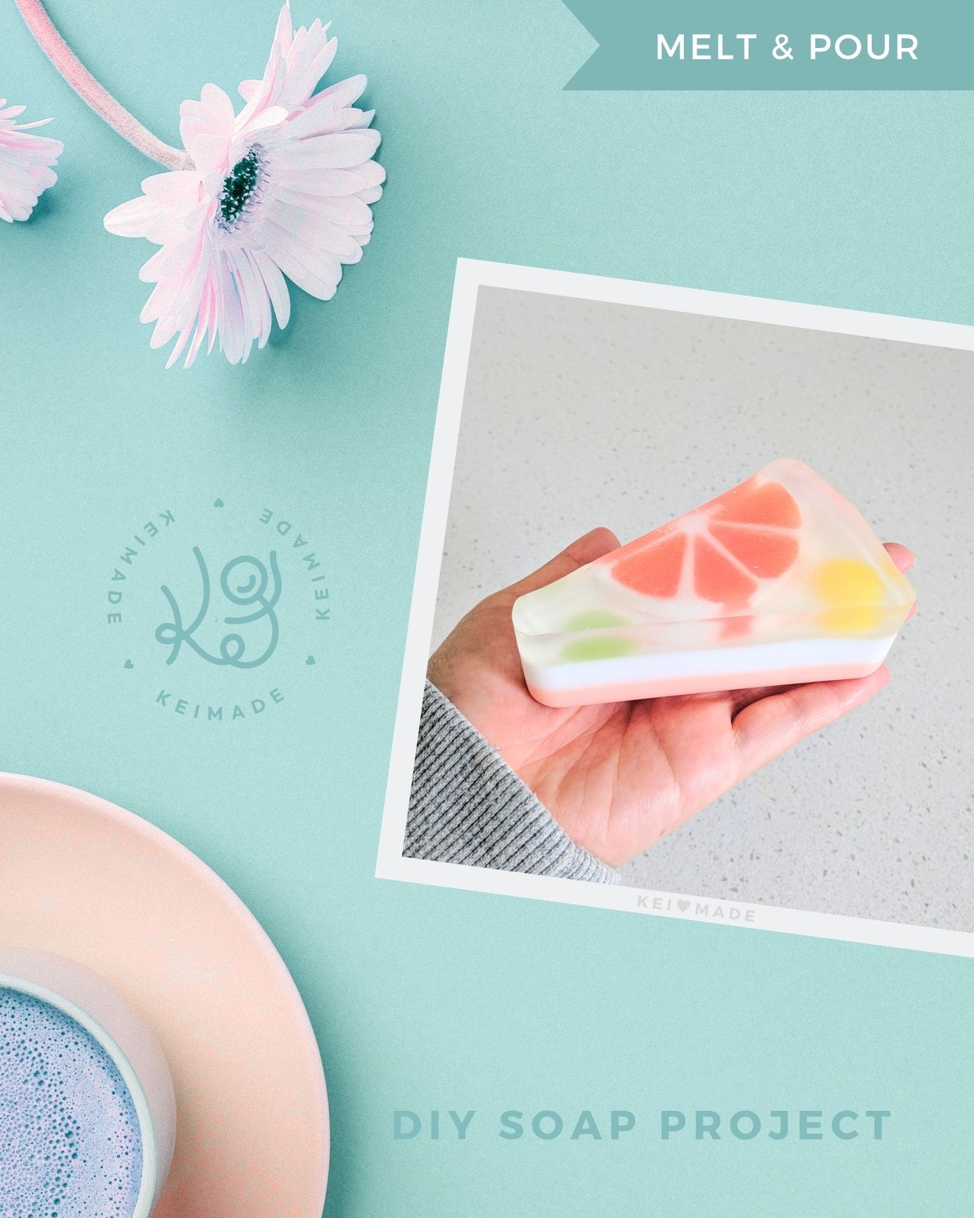Melt and pour orange fruit cake slice soap recipe
