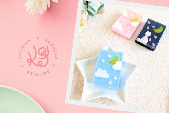 DIY cute melt and pour soap project - pastel sky