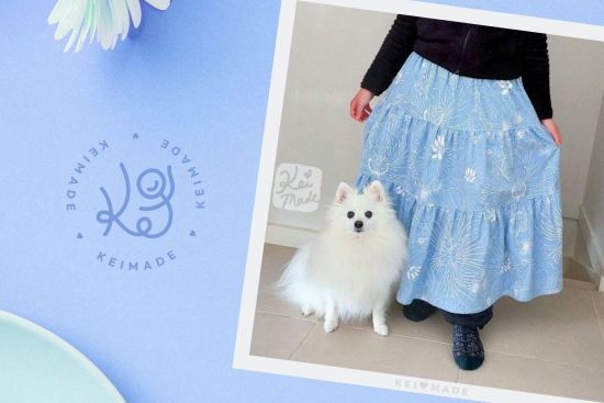 Sewing pattern for a tiered midi skirt by KeiMade