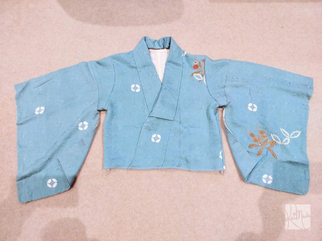 Kimono altered with inset sleeves