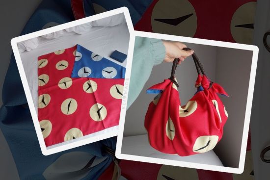 Turning a furoshiki into a bag without sewing