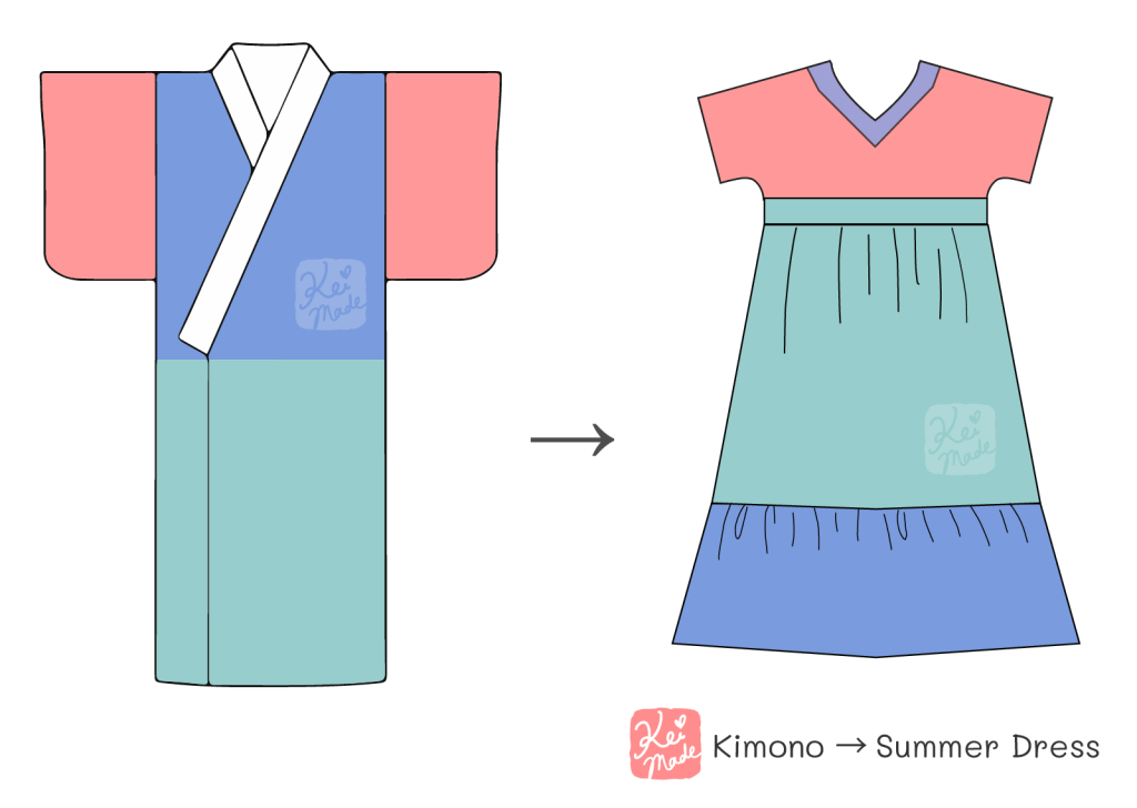 How KeiMade upcycled a kimono into a summer dress