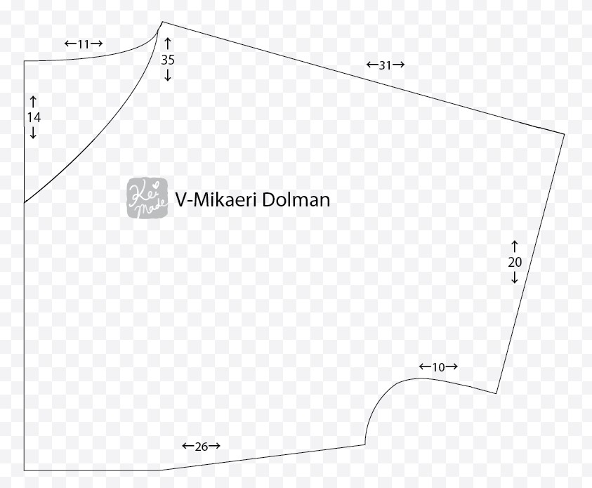 Pattern for the v-neck dolman top