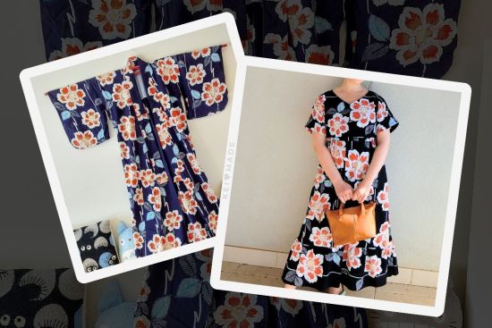 Upcycling a yukata kimono to a summer dress