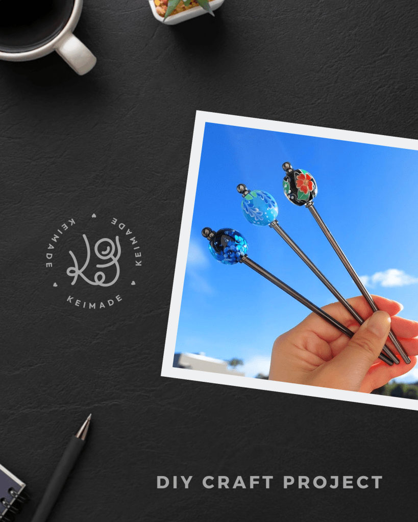 DIY Kanzashi Hair Sticks with Tombo-dama Lampwork Beads