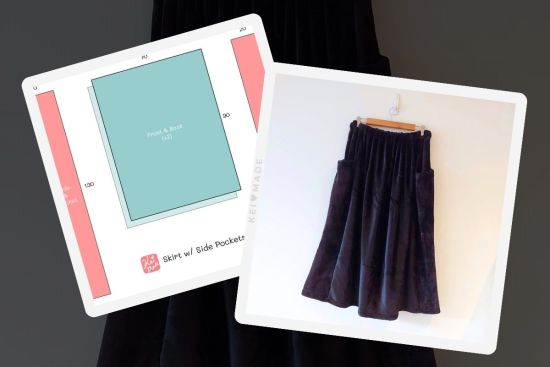 How to sew a maxi skirt with easy external pockets, with pattern