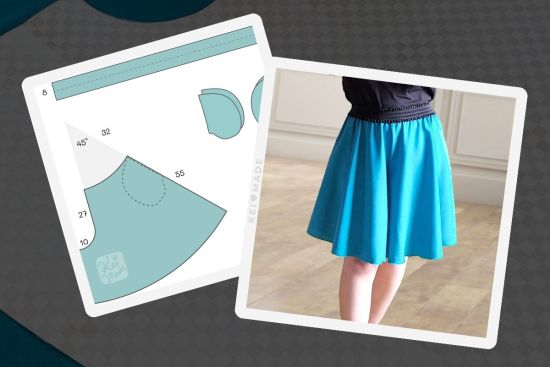 Free sewing pattern and how to sew circular culotte shorts (aka split skirt)