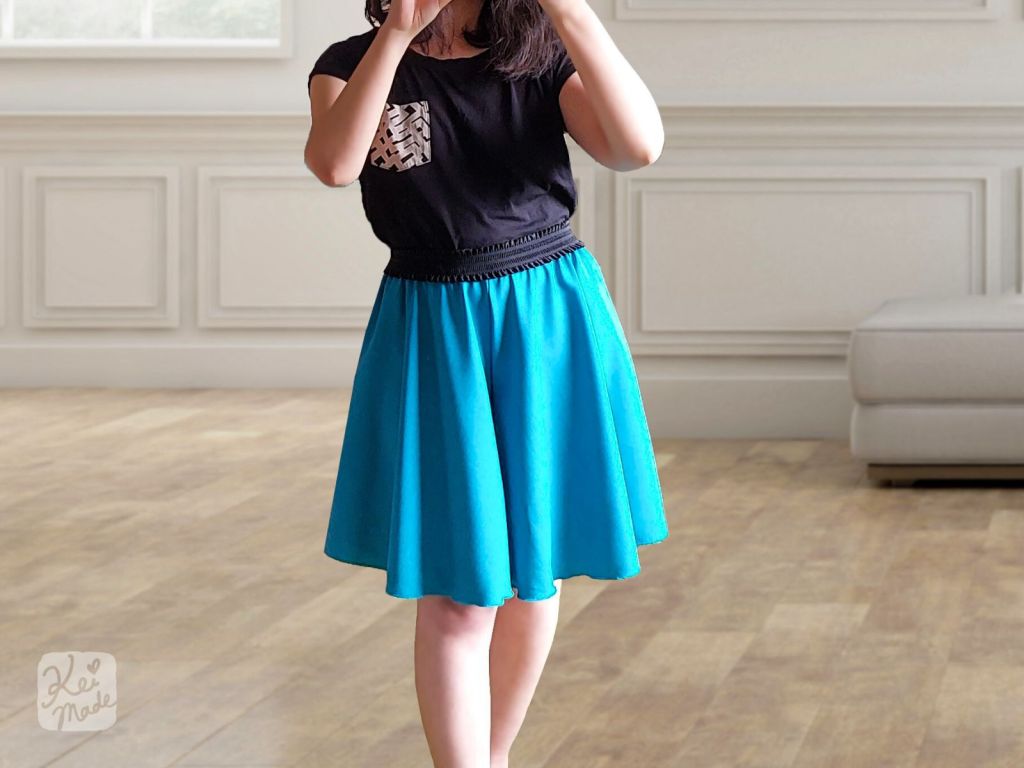 Free sewing pattern and how to sew circular culotte shorts (aka split skirt)