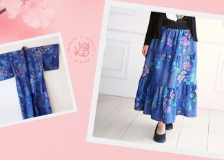 how keimade upcycled a summer kimono into a tiered skirt cover