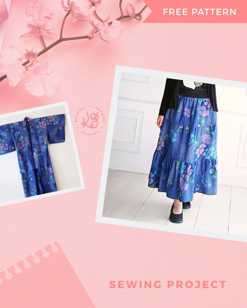 Upcycling a Summer Kimono into a Tiered Skirt: DIY Guide