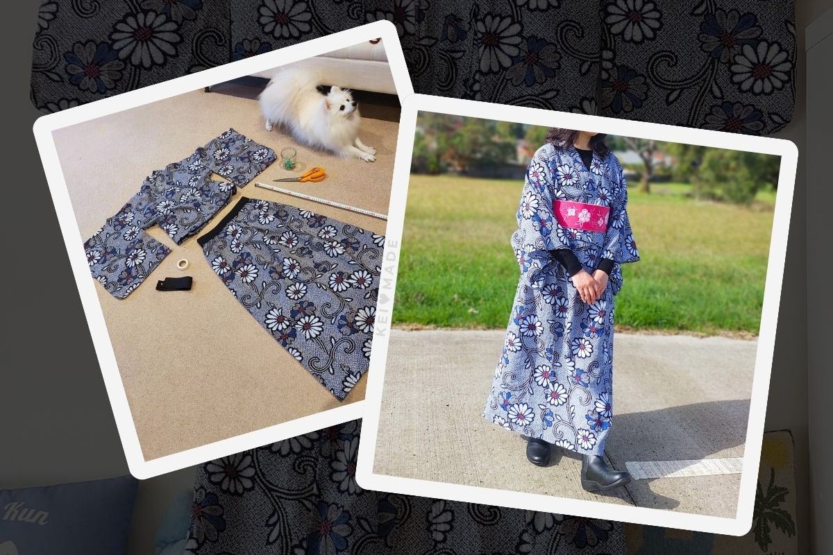 Converting a kimono/yukata to 2 piece nibushiki for easy wearing
